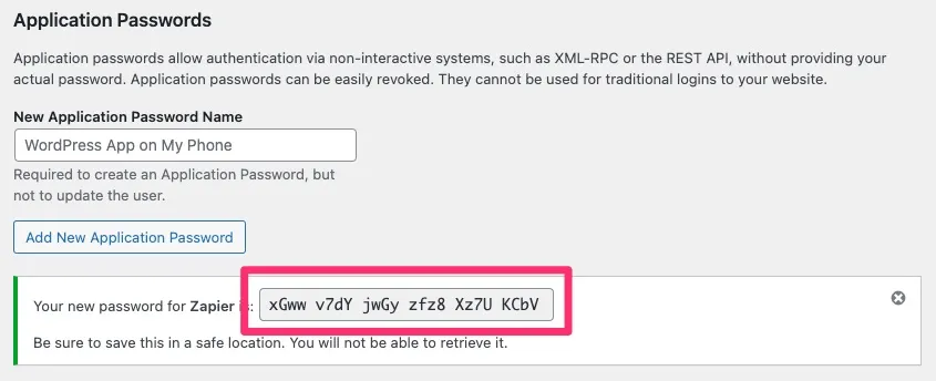 Application Passwords